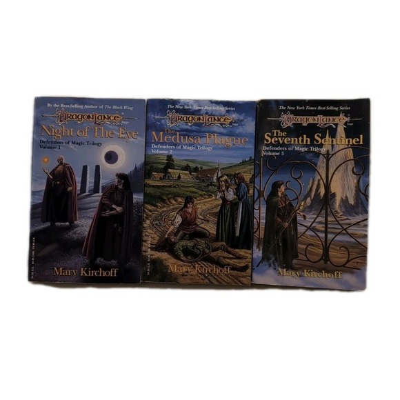 TSR Dragonlance Defenders of Magic Trilogy Paperback Complete Set Mary Kirchoff - Picture 1 of 10